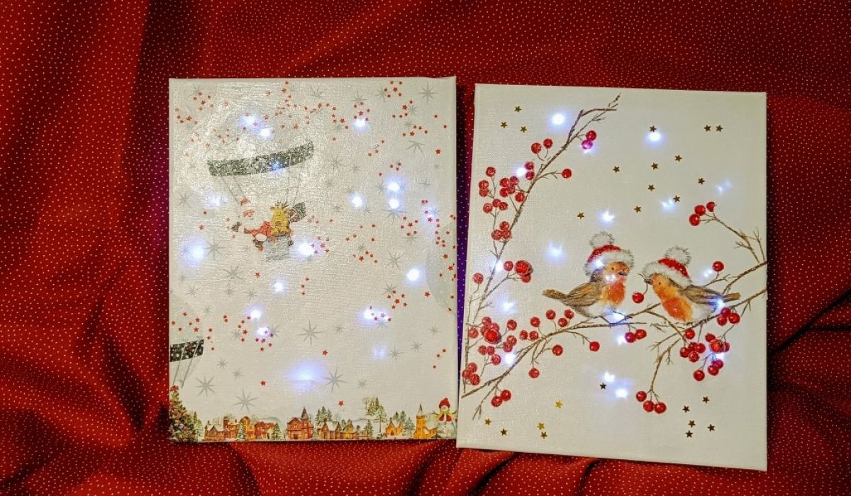 406 – Gestalten von weihnachtlich beleuchteten Keilrahmenbildern